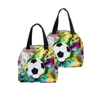 Soccer lopta Ispis Kawaii torbe za ručak Torba za ručak Žene - Style 4