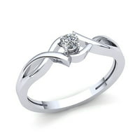 Real 0.33carat Round Cut Diamond Dame Bridal Solitaire Godišnji angažman prsten sa čvrstim 10k ruža,