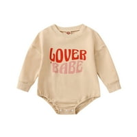 B91XZ Toddler Girl Ljeto odijelo Baby unise pamuk jesen jesen dan zaljubljenih dugih rukava za rukav