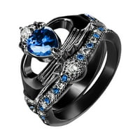 WNG bijeli kameni prsten, ručno izrađen rez, vjenčani angažman nakit poklon
