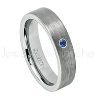 CIPE CUT CUTFSTEN prsten - 0,07ct Solitaire Blue Sapphire Prsten - Personalizirani vjenčani prsten za