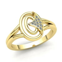Real 0.5carat okrugli rez Diamond ženski ovalni angažman Fancy prsten čvrst 10k ruža, bijela ili žuta zlato GH I1-I2
