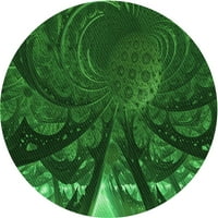 Ahgly Company u zatvorenom okruglom uzorkovima dubokog smaragdnog zelenog područja zelenog područja, 3 'runda
