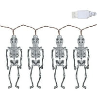 Halloween Skeleton String Light Vodootporan LED baterija USB punjiva u zatvorenom vanjskom festivalu