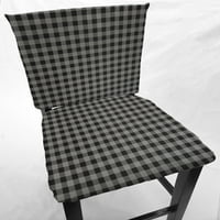 Crna i siva Buffalo provjerena stolica za trpezariju na stražnjim poklopcima ili poklopcima sjedala po potrebi Penny-a