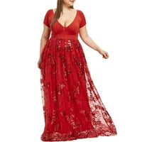 Crvene haljine za žene Ljetne modne haljine veličine xl
