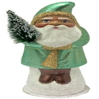 INO Schaller metalik zelena Djed Mraz sa drvenim njemačkim papirnim mame Candy Compreteer