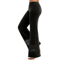 Nove žene čipke šuplje široke noge casual pantalone Sportske čvrste boje Yoga hlače joge gamaše za žene