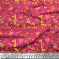 Balon tkanina Soimoi Pamuk poplinski balon, cvjetni i slatki životinje crtani tkanina od dvorišta široka