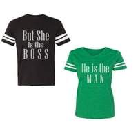 Ali ona je šef, on je čovjek ujedinjen par koji odgovara pamučnom dresu u obliku majica u obliku kontrastnih