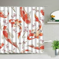 Koi Fish Print Tuš za zavjese za zavjese uljem ulje zaslon za krajni zaslon za kupanje vodootporne pozadinske