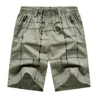 Muške kratke hlače muške proljeće ljetne kratke hlače prugaste džepne teže obrezane hlače funkcionalne