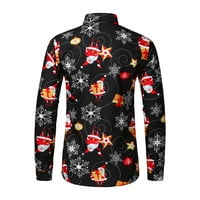 Stamzod s dugim rukavima Božićne majice Muškarci Jesen zimska modna casual božićni print smiješna košulja Holiday Forts Pokloni za muškarce Harajuku Prodaja odjeće za prodaju