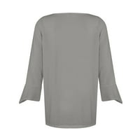 TOQOT Womens V izrez Loop Fit Casual rupne majice na vrhu majice sive