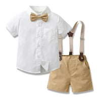 Odeerbi Toddler ljetne odjeće Dječaci SLING GENTLEMAN Formalni odijelo kratkih rukava Top remenske kratke