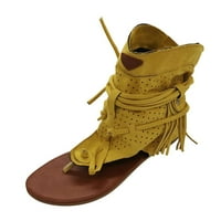 Sandale za žene retro boemske ljetne tasselne čizme Sandal Back Strappy Open Toe Ležerne sandale Rimska plaža Cipele