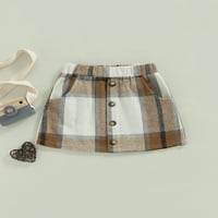 Slušajte WINDDLER dojenčad devojke Ležerne mini suknje, elastični struk PLAIRAN Uzorak Jesen A-line suknje sa džepovima Srednja odjeća