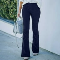 Široke pantalone za noge za žene Ženske modne palazzo pantalone za žene Ženska modna udobna gusta džepa u boji casual pantalone