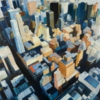 Manhattan Pogled na Carstvo State Building Poster Print Autor Atelje B Art Studio