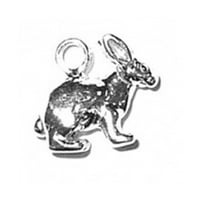Sterling Silver 16 Unise bo lanč 3D mali ogrlica od zeca za zečjeg zeca
