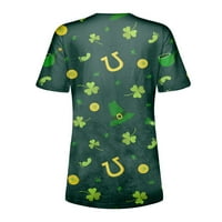Gotyou ženska ležerna moda St. Patrickov dan Print uzorak majica s kratkim rukavima Zelena s