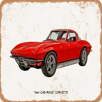 Metalni znak - Chevrolet Corvette ulje slika - Rusty Loot Metal znak 2