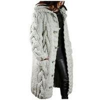Dolkfu Kawaii zimski kaput Ženska kapuljača Kardigan Velike veličine Džemper Džepni kaput s dugim rukavima