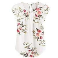 Rutainlusire ženski vrhovi na prodaju ispod $ ženska casual okrugla majica za izrez cvijet naglim tankim