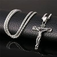 Soulmeet Srebrna ogrlica za molitvene ruke Isus unakrsna ogrlica za žene muškarci Christian
