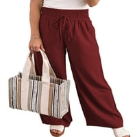 Glonme Ženski elastični struk Ležerne prilike zavoja za zavoj na plaži Loungewear čipkajte svakodnevne nose palazzo pant pant