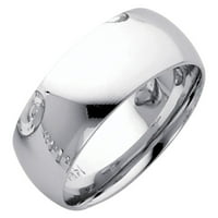 Jewels Lu 14k bijeli zlatni Muški solidna obična tradicionalna klasična udobnost Fit venčani prsten veličine 5