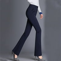 Xinqinghao pantalone za žene visoke strukske pantalone za noge, čvrste boje tanke hlače lagane ljetne