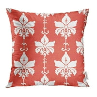 PINK ASIAN IKAT DAMASK crveni cvijet Sažetak antikvitetski klasični koračni jastučni jastuk CORALL CORALL