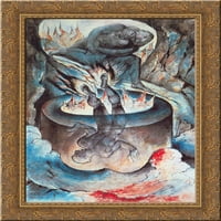 Ilustracija Dantevoj božanskoj komediji, pakao zlato ukrašeno drvo uokvireno platno umjetnost Blake, William