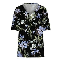 Dame vrhovi i bluze Ljetni trendy cvjetni printtee vneck off ramena TEHIRT simpatična i ugodna bluza