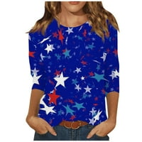 Ženske vrhove Dužina rukava Crewneck Cute majice Ležerne prilike Trendy Tops Tri guarter Dužina majica Ljetni pulover Ekousn