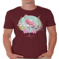 Awkward Styles Flamingo i orhideje majica za muškarce Ljetne muške majice Pink flamingo odjeću za muškarce Flamingo na plaži Thirt Pink Flamingo poklone Flamingo košulje za muškarce