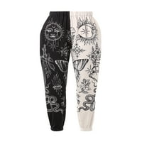 Ciycuit Women Boho Hippie harem hlače Visoki struk tiskani patchwork dukseri joga 90-ih Gothgy casual