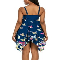 LAMUUSAA ženski cvjetni plus veličine kupaći kostim s jednim plivajućim haljinama komič za gumbu sa šorc