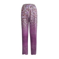 Ženska ljetna plus veličina casual pantalone labavi cvjetni elastični stručni džepovi Duksevi vrući ružičasti s