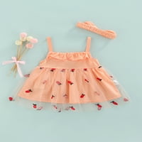 Thefound Toddler Baby Girl Tulle Tutu haljina djeca cvjetni remen a linija Višeslojni odjeća Jedna strana