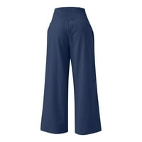 Homenesgenics ženske hlače za čišćenje ispod $ Ljetne ženske labave hlače za široke noge visoke struke ravno hlače