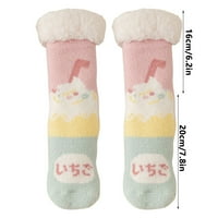 Gaiseeis Coral baršunaste čarape za djecu u jesen i zimi, čarape srednje cijevi, mačke šape - slatka,