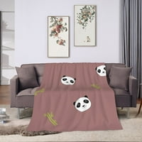 Smeđa Panda bambusova pokrivač, super mekane flanelne pokrivače od flanela, 40 x30
