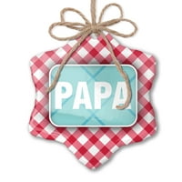 Božićni ukras Papa otac Bold Blue Design Red Plaid Neonblond