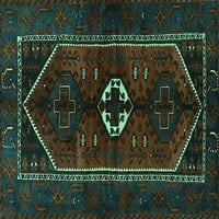 Ahgly Company Machine Perseble Trg Perzijski tirkizni plavi tradicionalni prostirci, 7 'kvadrat