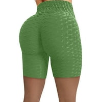 Joga kratke hlače za žene naborane visoki struk rastezanje u fitness yoga hlače Bikerske kratke hlače