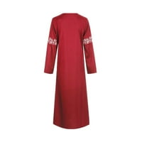 Njoeus Womens dugih rukava Zip prednje muslimanske haljine Kaftan vintage duga maxi haljina za žene
