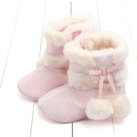 Allshope novorođene djevojke Zimske čizme slatke luk plišane pom sniježne cipele tople za šetnju cipela
