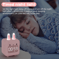 Dječji budilica, slatki bučni sat za djevojke, bučni sat bijelog buke, noćno svjetlo sa USB dječjim